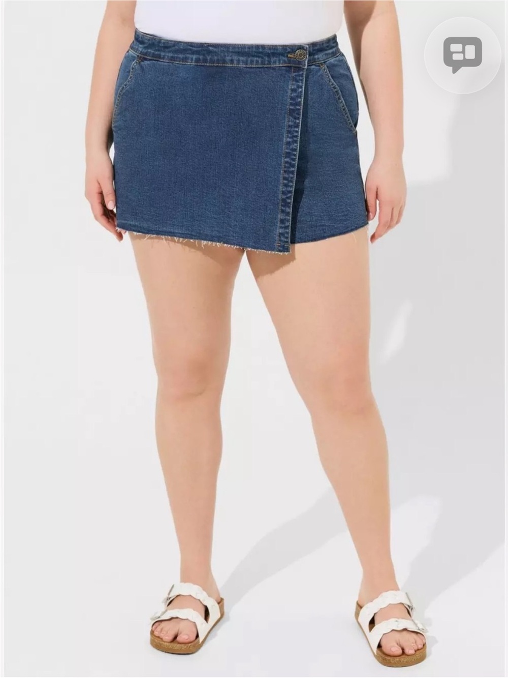 Torrid Wrap A-Line Denim Jean Skort Blue Fell the Fit Comfort stretch Sz 20 NWT